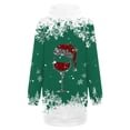 thumbnail image 6 of Telankuip Christmas Hoodies Dress for Women Long Sleeve Warm Comfy Red Print Long Sweatshirts Casual Light Merry Xmas Loose Soft Gradient Hooded Pullover Tops Green XXL, 6 of 6