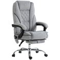 thumbnail image 1 of Grey Massage Office Chair with Footrest | Reclining Computer Desk Chair - Adjustable Height & Vibration | Home & Office Use, 1 of 7