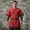 Red, variant on Mens Medieval Tunic Shirt Short Sleeve Renaissance Viking Costume Lace-Up V-Neck Pirate Top Retro Peasant Blouse for Halloween LARP Cosplay Festival, S-5XL