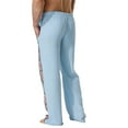 thumbnail image 4 of bbymog Mens Casual Pants Printed Solid Color Sweatpants with Pockets Comfy Drawstring Casual Workout Pants for Jogging Running Light Blue M, 4 of 4