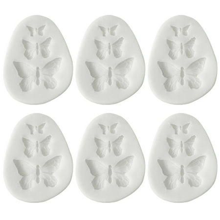 

AOOOWER 6Pcs Butterfly Silicone Fondant Mold Chocolate Candy Mould Non-stick DIY Tool