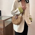 thumbnail image 3 of Woven Beach Crossbody Bag, Straw Small Saddle Shoulder Underarm Design, Bohemian Summer Vacation Handbag, Bag for Beach Vacation Travel Daily Use, 3 of 9