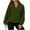 Army Green, variant on qolati Womens Casual V Neck Sweatshirt Oversized Fleece Long Sleeve Shirts Lightweight Loose Drop Shoulder Solid Pullover Tops L