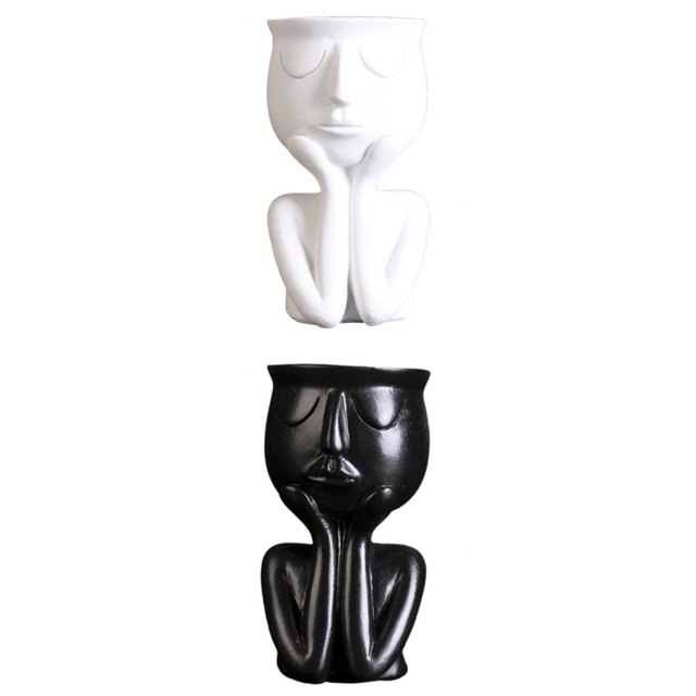 Plantadores de Interior Del Florero de La Escultura de 2pcs para Las Plantas Suculentas Del