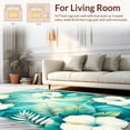 thumbnail image 2 of Ultra Soft Area Rug, Tropical Oasis Floral Abstract Design Vibrant Aqua and Cream, Non Slip, Stain Resistant, Washable Area Rugs for Living Room, Bedroom(Teal, 3X5), 2 of 8