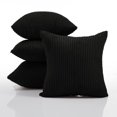 thumbnail image 2 of Deconovo Corduroy Fundas de cojines Juego de 4 – Machine Washable Home Decor for Sofa, Dormitorio | Jet Black, 22x22 Inch, 2 of 7