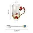 thumbnail image 2 of 1 Set Rose Glass with Spoon Tea Mug Coffee Mug Suitable for Gift Giving, 2 of 5