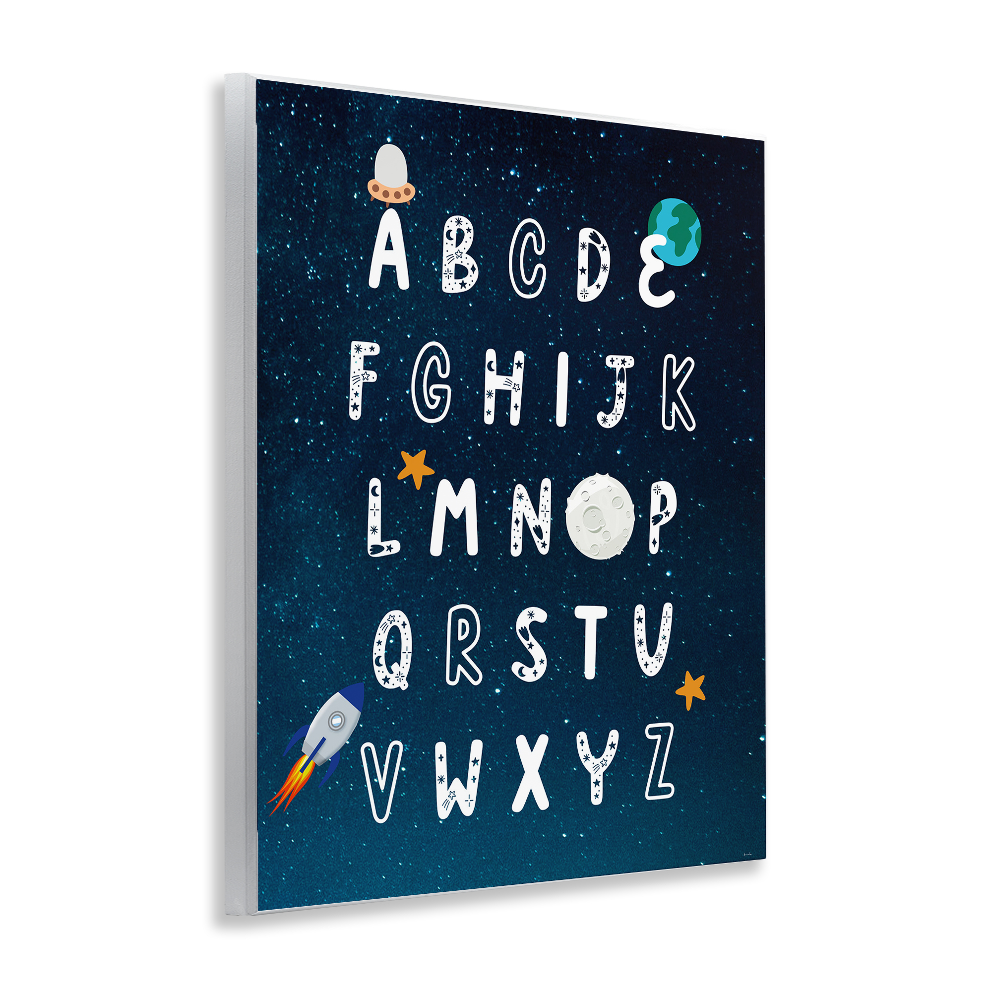 Stupell Industries Astronomy Alphabet Chart Novelty Painting Unframed Art Print Wall Art, 11 x 14