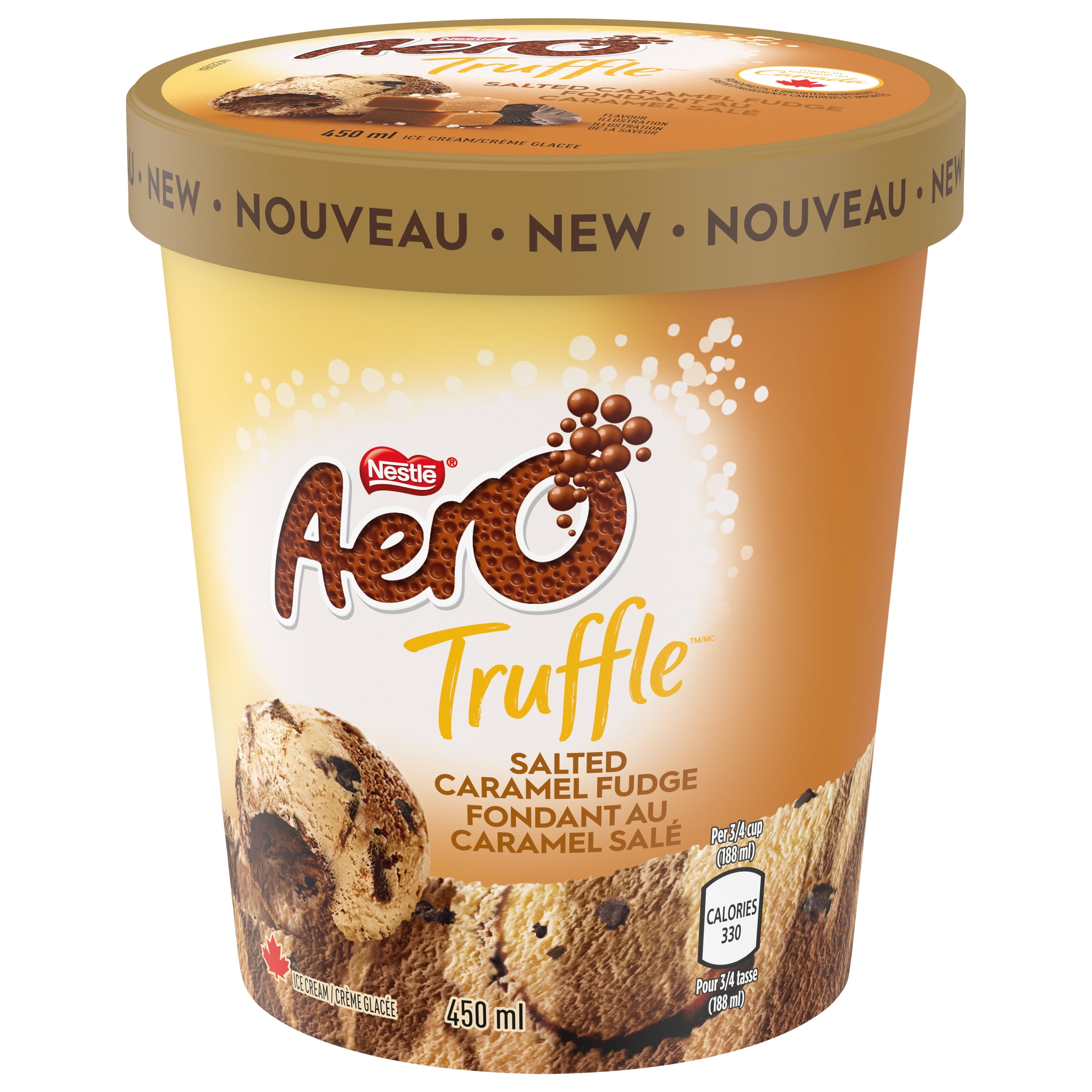 AERO Truffle Salted Caramel Ice Cream Tub, 450 ML