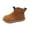 Brown, variant on Baby Boots Boys Toddler Little Kid Warm Furry Winter Ankle Flat Snow Boot Snowproof Solid Color Boots Rubber Sole for Every Cold Day(18-24 Months,Brown)