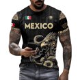 thumbnail image 4 of Mexico Men's Soccer Jersey, Men's Mexican Heritage Aztec Graphic T-Shirt, Short Sleeve Athletic Football Top, Eagle and Snake Emblem Fan Gear, 4 of 5