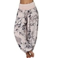 thumbnail image 2 of Womens Pants Women's Hippie High Waist Loose Casual Wide Leg Plus Size Women's Trousers Harem Pants, 2 of 4