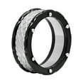 thumbnail image 2 of Men's Black IP Stainless Steel 8MM Riveted Groove Cut Wedding Ring Band, 2 of 5