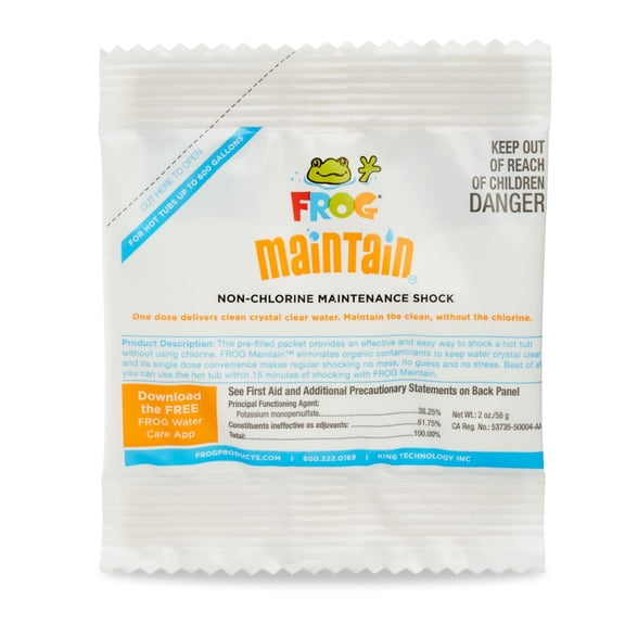 FROG Maintain for Hot Tubs - Non-Chlorine Shock for use with all Hot Tub FROG Sanitizing Systems - Single Dose Packets for Easy Hot Tub Maintenance & Treatment - 1 Pack
