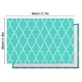 thumbnail image 5 of Turquoise Geometric Quatrefoil Pattern Summer Placemats Table Placemats Set Of 6-Linen Kitchen Washable Placemats Table Mats 11.8"x17.7" Non-Slip Heat Resistant, 5 of 5
