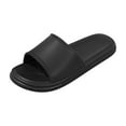 thumbnail image 2 of RKSTN Black Slippers for Men Striped Upper Thick Soled Cushioned Bathroom Shower Shoes Non Slip Soft Sole Odor Control Durable Wear House Slides Beach Sandals, 2 of 6