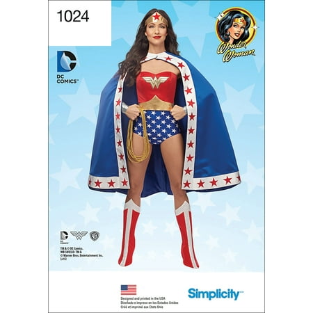 Simplicity Misses' Size 6-14 Wonder Woman Costume Pattern, 1 Each