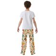 thumbnail image 4 of FORMRS Boys Pajama Pants with Pockets Size 6-8Y Kids Lounge Sleep Bottoms, Beige Retro Leaves, 4 of 8