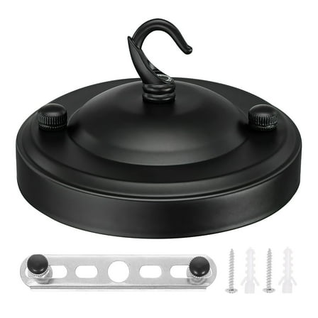 Toyvian Strong Black Chandelier Canopy Plate Iron Zinc Alloy Ceiling Mount Accessory