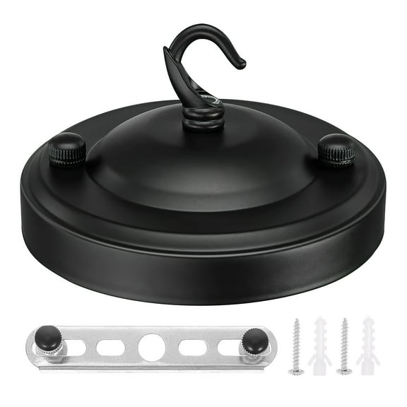 Toyvian Strong Black Ceiling Canopy Plate for Pendant Light and Chandelier Parts