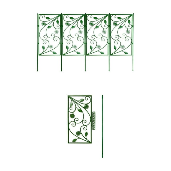 Garden Edging Border 4Pcs Plastic Edgings Garden Picket Fence Grass Flowerbeds Plant Borders Decorative Scenery Road Panels Weather Proof Plastic Garden Fence Garden Fence Border