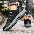 thumbnail image 2 of Men's Sneakers Fashion Low Top Leather Hiking Shoes Outdoor Walking Running Sneakers for Trekking Adventure, 2 of 9