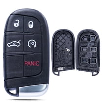 SUGUANGHUI Key Fob Shell Case Replacement Fits for Grand Cherokee/ Compass/ Dart /Durango/ Journey Keyless Entry Remote Control 5 Button Pad Cover Uncut Key