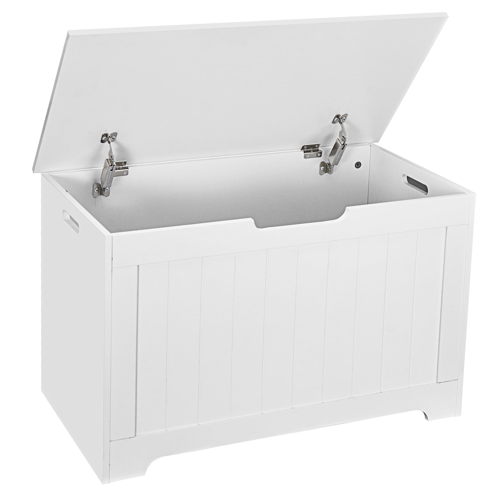 Favory Toy Box Storage Chest for Girls Boys, Wooden Trunk Bench w/Flip-top Lid & Safety Hinge, Kids Play Room Nursery Organizer, Bedroom Storage  Storage Area (White)