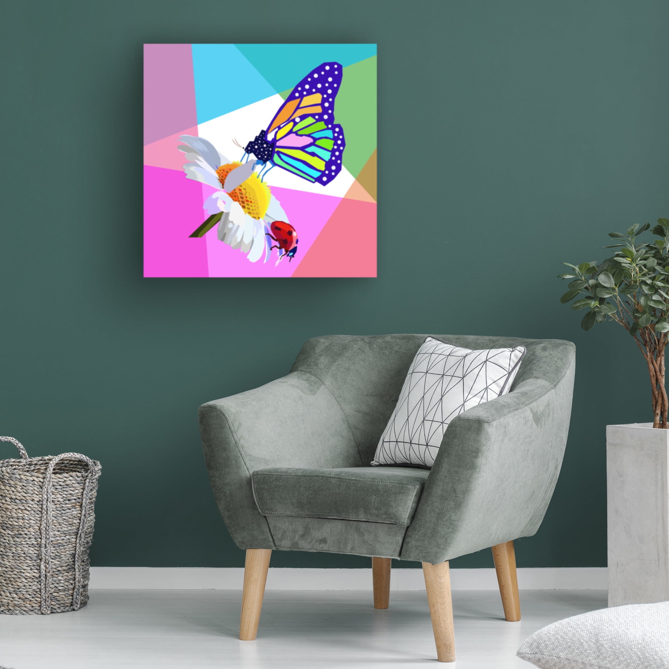 Canvas Wall Art - Surapol Pansanit 'Butterfly' Wall Art for Living Room, Bedroom, or Office Décor by Trademark Fine Art - 18 x 18 Inches