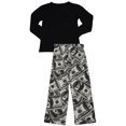 thumbnail image 2 of Fun Kidz - Little Boys Long Sleeve Benjamin Pajamas 34740-6/7 (BLACK BENJAMINS), 2 of 3