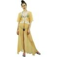 thumbnail image 5 of Bimba Sheer Georgette Beach Swim Wear Coverup Maxi Long Shrug Top With Lace, 5 of 9