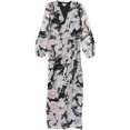 thumbnail image 1 of bar III Robe Portefeuille Imprimée pour Femmes, Gris, Grand, 1 of 2