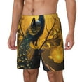 thumbnail image 1 of Fotbe Elegant Gold Leaf Peacock Traje de Baño para Hombre – Shorts de Natación de Secado Rápido con Forro y Bolsillos-X-Large, 1 of 6