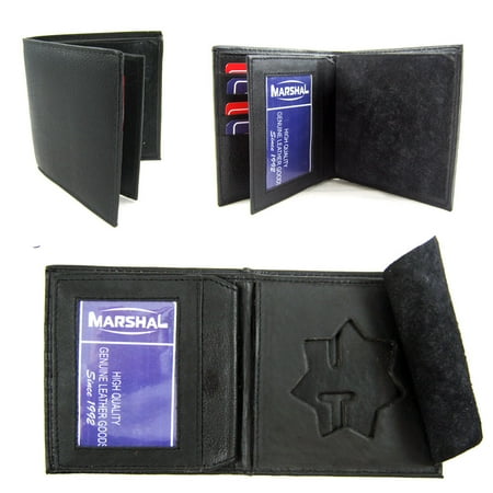 Star Card Holder - Police Star Shield Id Wallet Leather Badge Holder Sherrif Officer Black Card Id
