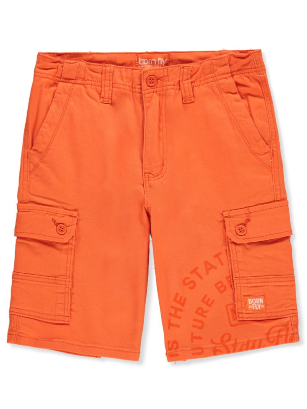 Born Fly Boys' Twill Cargo Shorts - orange, 18 (Big Boys)
