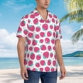 thumbnail image 5 of Haiem Hand Drawn Strawberry Printed Hawaiian Shirt for Men - Men’s Casual Beach Summer Shirts - Stretch Fabric with Modern Fit-Medium, 5 of 9