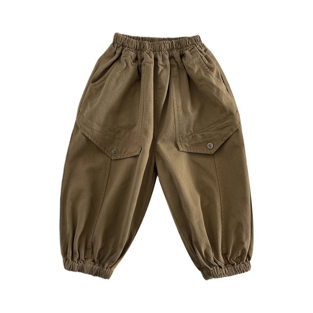 Children'S Fashionable Leggings 2025 Spring And Autumn New Solid Color Pants Boys Spring Loose Casual Pants