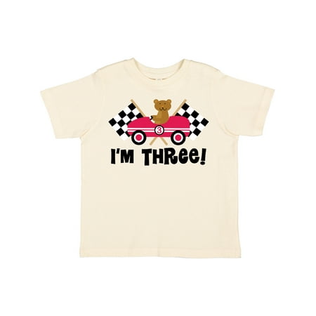 

Inktastic 3rd Birthday Party Race Car Gift Toddler Boy or Toddler Girl T-Shirt