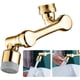 thumbnail image 2 of Grifo mezclador de lavabo con brazo giratorio de 1080° y filtro antisalpicaduras, universal, de latón, dorado, 2 modos de salida UNOIU, 2 of 5