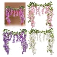 thumbnail image 2 of Miyuadkai 4PC Artificial Wisteria Garland Hanging Flowers, Fake Wisteria Vines for Wedding Arch Home Garden Decor, Outdoor Indoor Party Decoration, 2 of 9