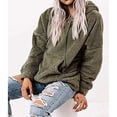 thumbnail image 3 of Sudadera de felpa para mujer, capucha con cordón, ajuste holgado, sudadera con capucha para mujer con bolsillo frontal para el trabajo, deportes diarios, 3 of 6