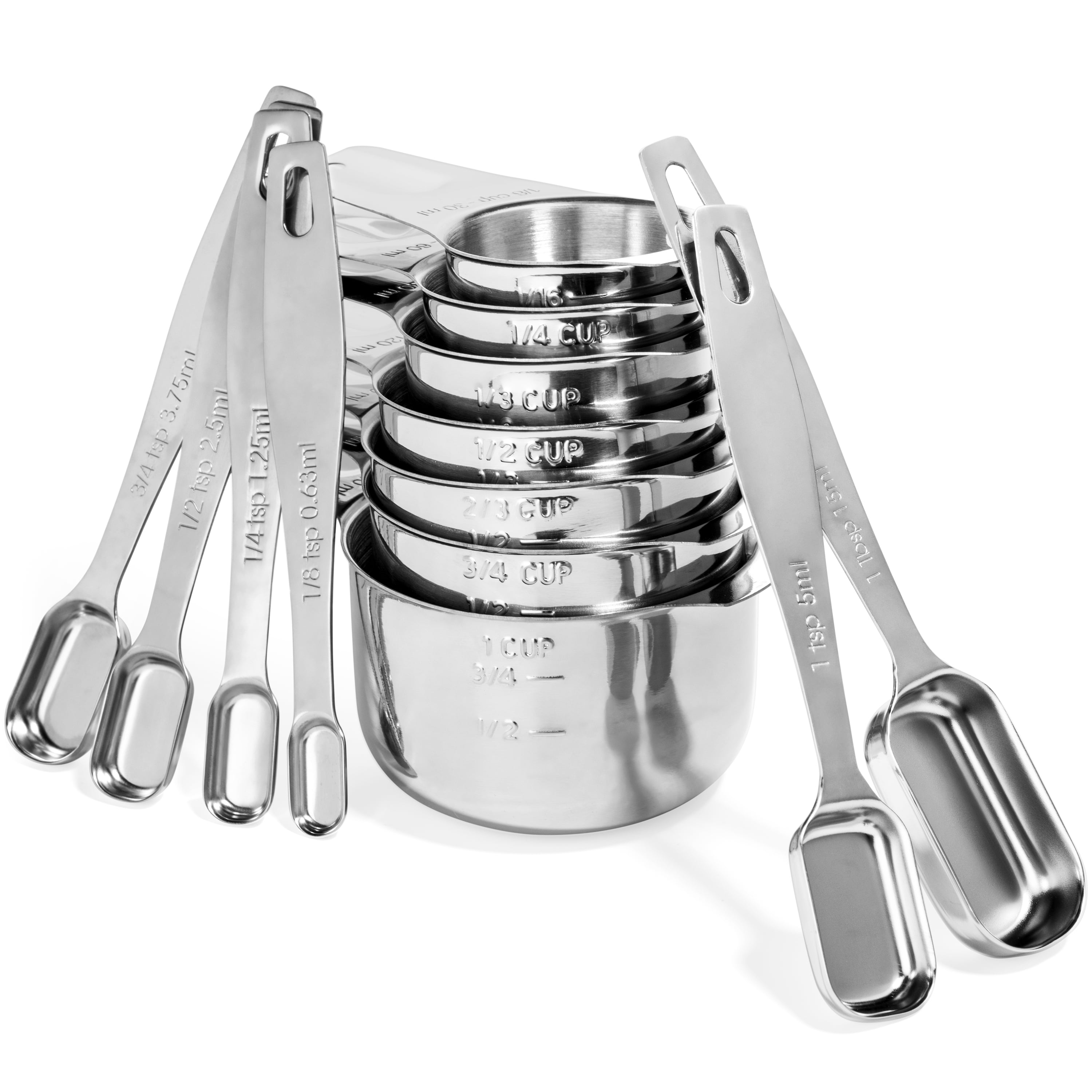 Vita Saggia 13 -Piece Stainless Steel Measuring Cup And Spoon Set