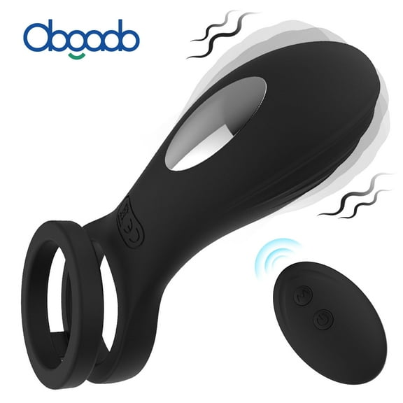 Obgado Vibrating Penis Ring Vibrator with Remote Control, Rechargeable Silicone Penis Rings with 10 Intense Vibration Modes, Adult Sex Toys Clitoral Massager for Male