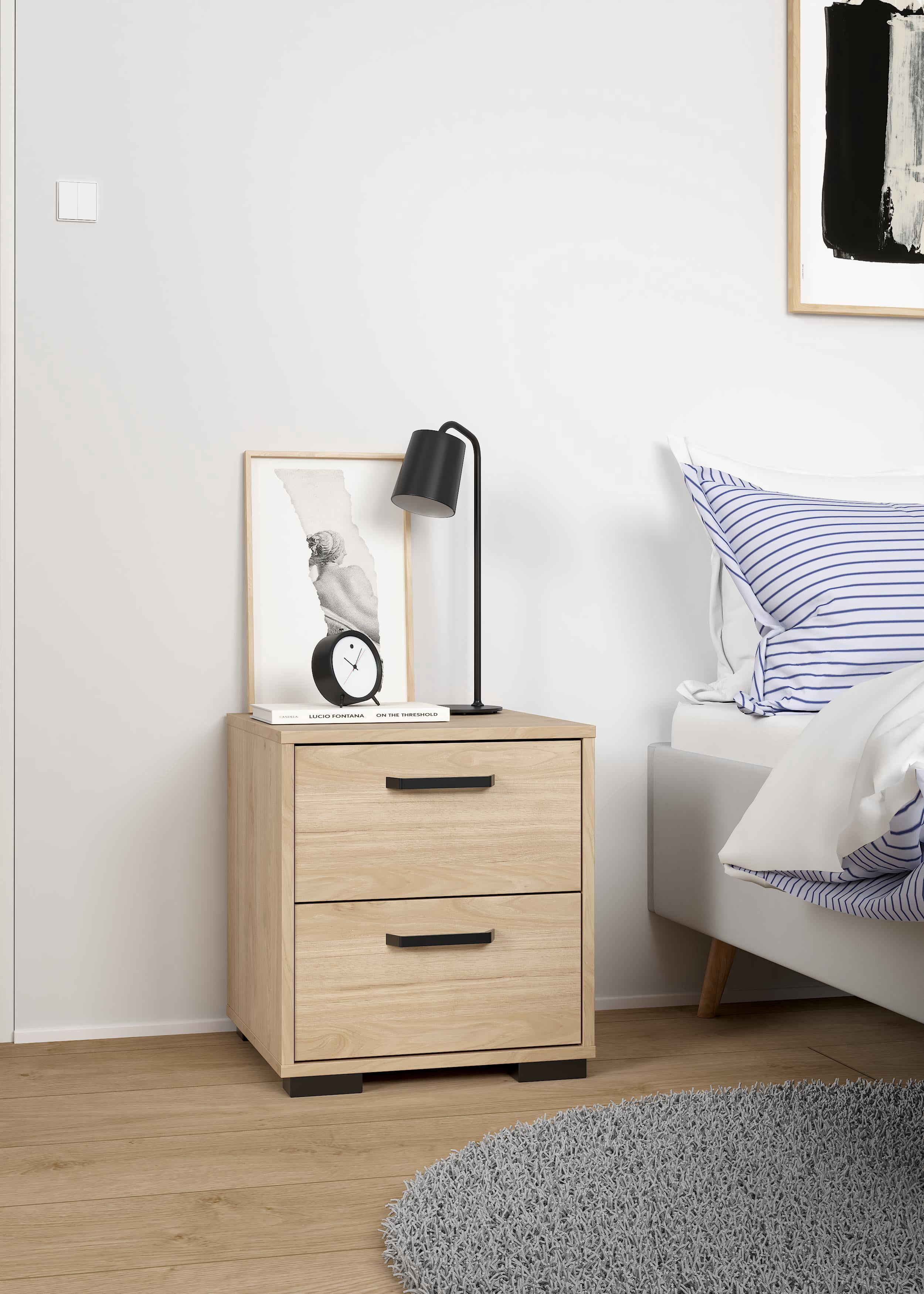 Tvilum Sofia 2 Drawer Jackson Hickory Nightstand - Set of 2