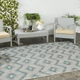 thumbnail image 2 of SAFAVIEH Courtyard Clark Chevron Indoor/Outdoor Area Rug, Grey/Blue, 5'3" x 7'7", 2 of 9