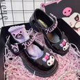 thumbnail image 2 of Zapatos de cuero pequeños de princesa británica negra para niña, suelas blandas para primavera y otoño, nuevos zapatos de primavera Mary Jane con suela gruesa 2024, 2 of 5