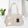 thumbnail image 4 of Hfppkn PU Leather Pin Display Ita Tote Bag Transparent Window Shoulder Handbag for Daily Use 35x11x25cm Style 1, 4 of 7