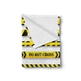thumbnail image 2 of Yellow Soft Flannel Fleece Throw Blanket, Cautionary Tapes Arrangement Danger Warning Expressing Banners Security Theme, Cozy Plush for Indoor and Outdoor Use, 50" x 70", Black Yellow, by Ambesonne, 2 of 5