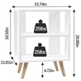 thumbnail image 2 of Mesa de Noche Moderna Aenuert Blanca de 2 Niveles, 2 of 7