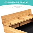 thumbnail image 3 of Favory Outdoor Wooden Sandbox Large, Cedar Wood with Foldable Bench Seats and Sand Protection, Bottom Liner Included - Natural, 3 of 8